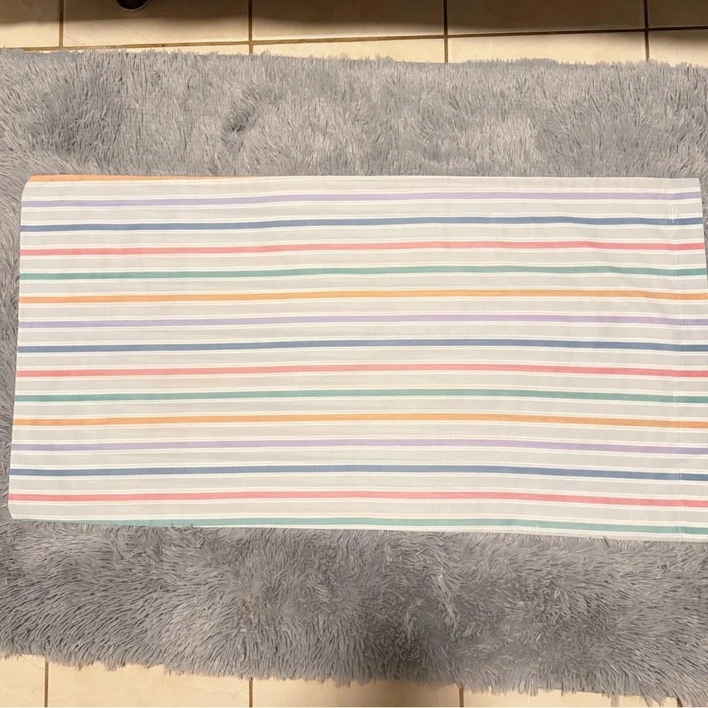King Pillowcase with Soft Multicolor Stripes
